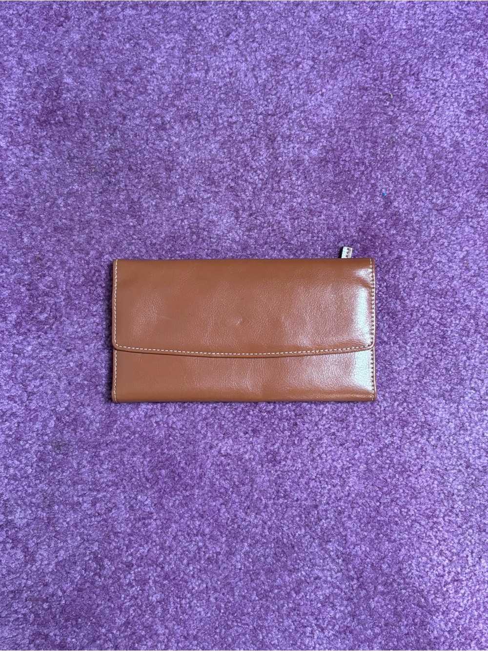mundi Tan Leather Flap Wallet